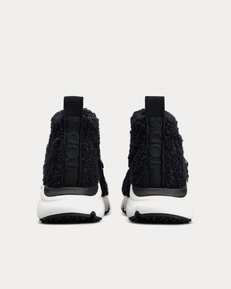 Tod's Kate Bouclé Knit Black High Top Sneakers - 3
