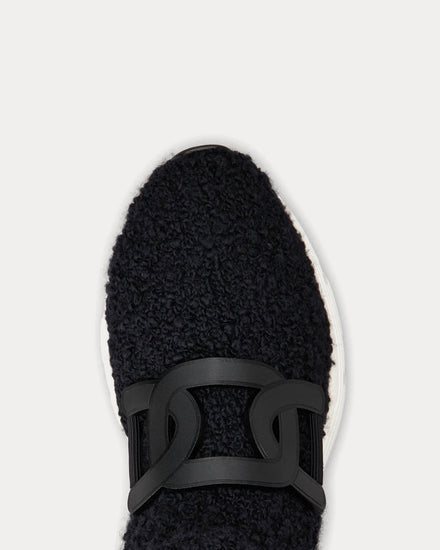 Tod's Kate Bouclé Knit Black High Top Sneakers - 5