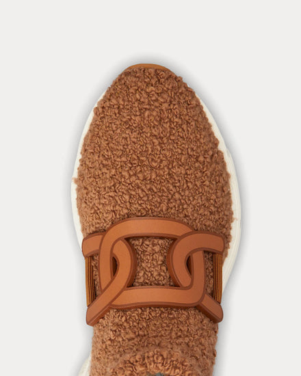 Tod's Kate Bouclé Knit Brown High Top Sneakers - 5