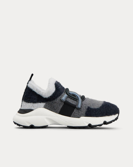Tod's Kate Fabric Grey / Black Slip On Sneakers - 1