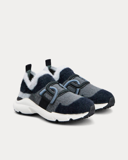 Tod's Kate Fabric Grey / Black Slip On Sneakers - 2