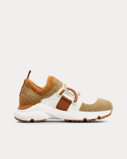 Tod's Kate Fabric Brown / White Slip On Sneakers - 1