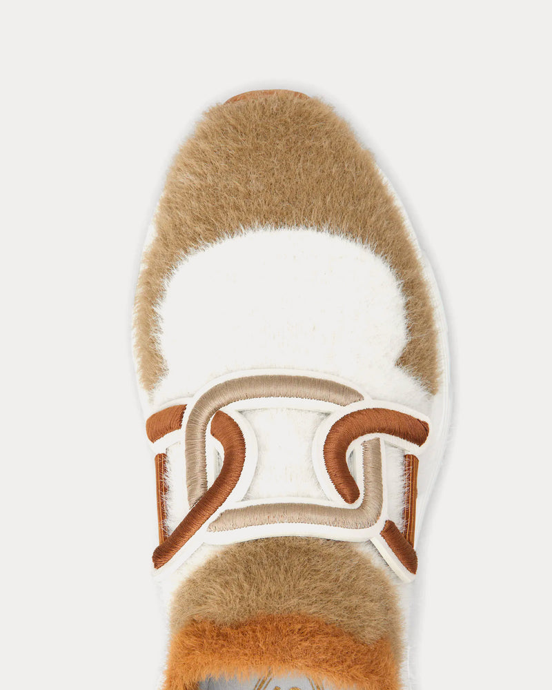Tod's Kate Fabric Brown / White Slip On Sneakers - 4