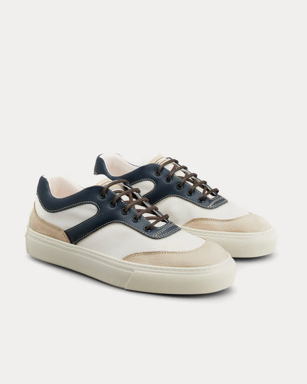 Tod's Leather & Fabric White / Off White / Blue Low Top Sneakers - 2