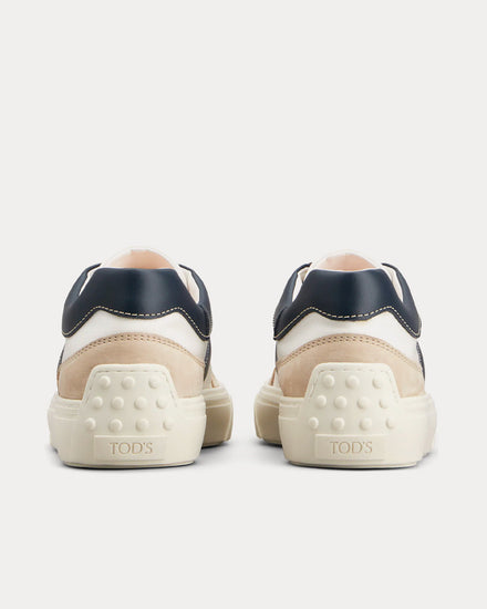 Tod's Leather & Fabric White / Off White / Blue Low Top Sneakers - 3