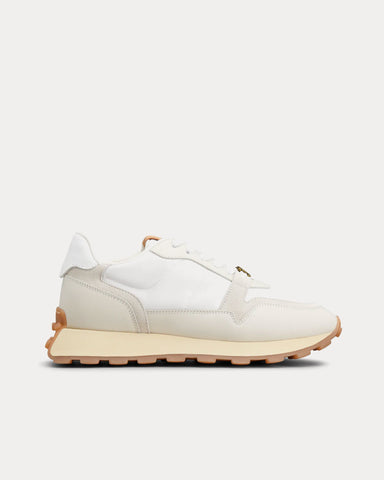 Tod's 1T Leather & Fabric Beige / White Low Top Sneakers