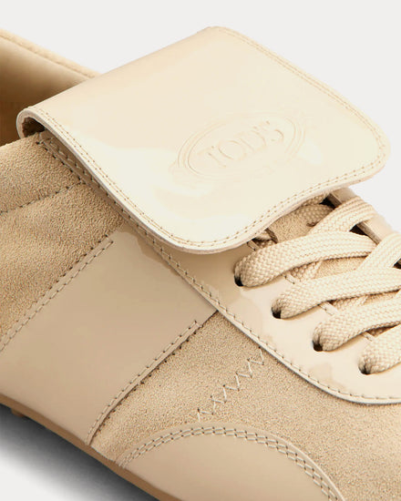 Tod's T-Marathon Patent Leather Beige Low Top Sneakers - 4