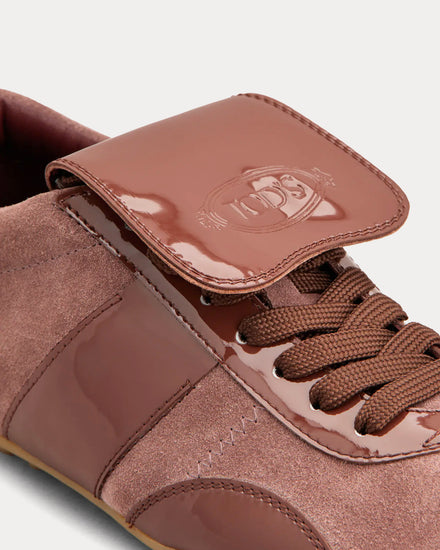 Tod's T-Marathon Patent Leather Pink Burgundy Low Top Sneakers - 4