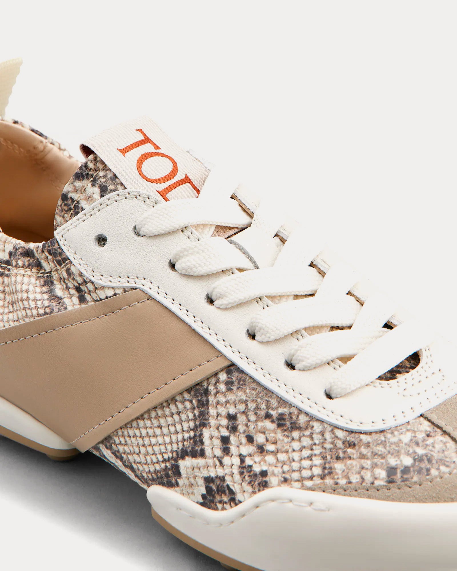Tod's - Ballerina Leather Beige / Brown / Off White Low Top Sneakers