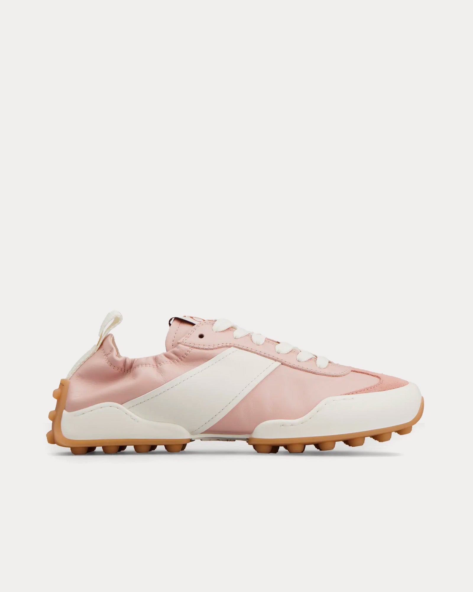 Tod's - Ballerina Leather White / Pink Low Top Sneakers