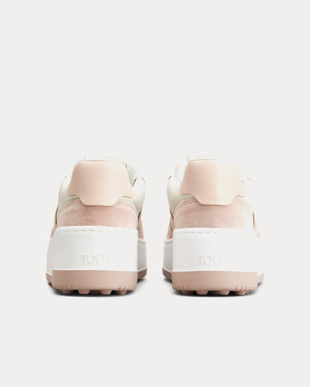Tod's Platform Leather Pink / Off-White / White Low Top Sneakers - 3