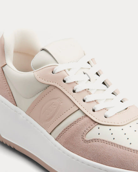 Tod's Platform Leather Pink / Off-White / White Low Top Sneakers - 4