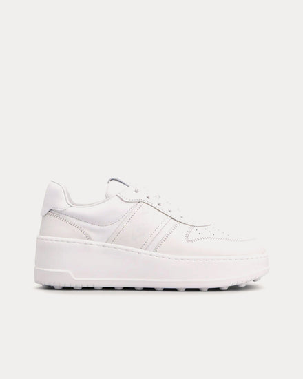 Tod's Platform Leather White Low Top Sneakers - 1