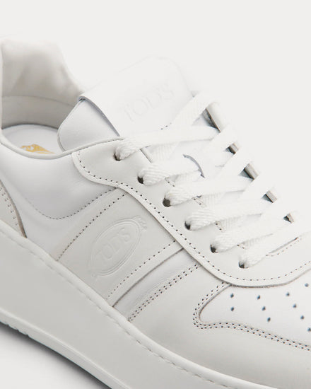 Tod's Platform Leather White Low Top Sneakers - 4
