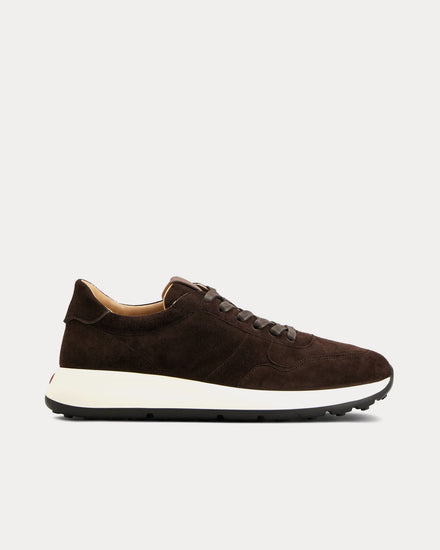 Tod's Red Dot Pashmy Suede Brown Low Top Sneakers - 1