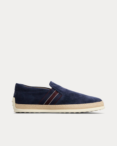 Tod's Suede Blue / Burgundy Loafers