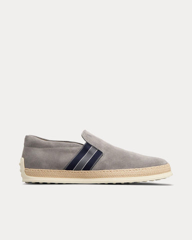 Tod's Suede Grey / Blue Loafers