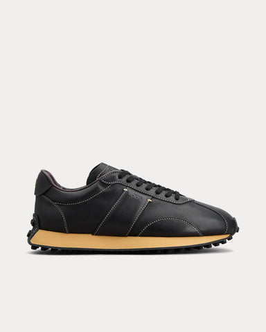Tod's T Vintage Leather Black Low Top Sneakers