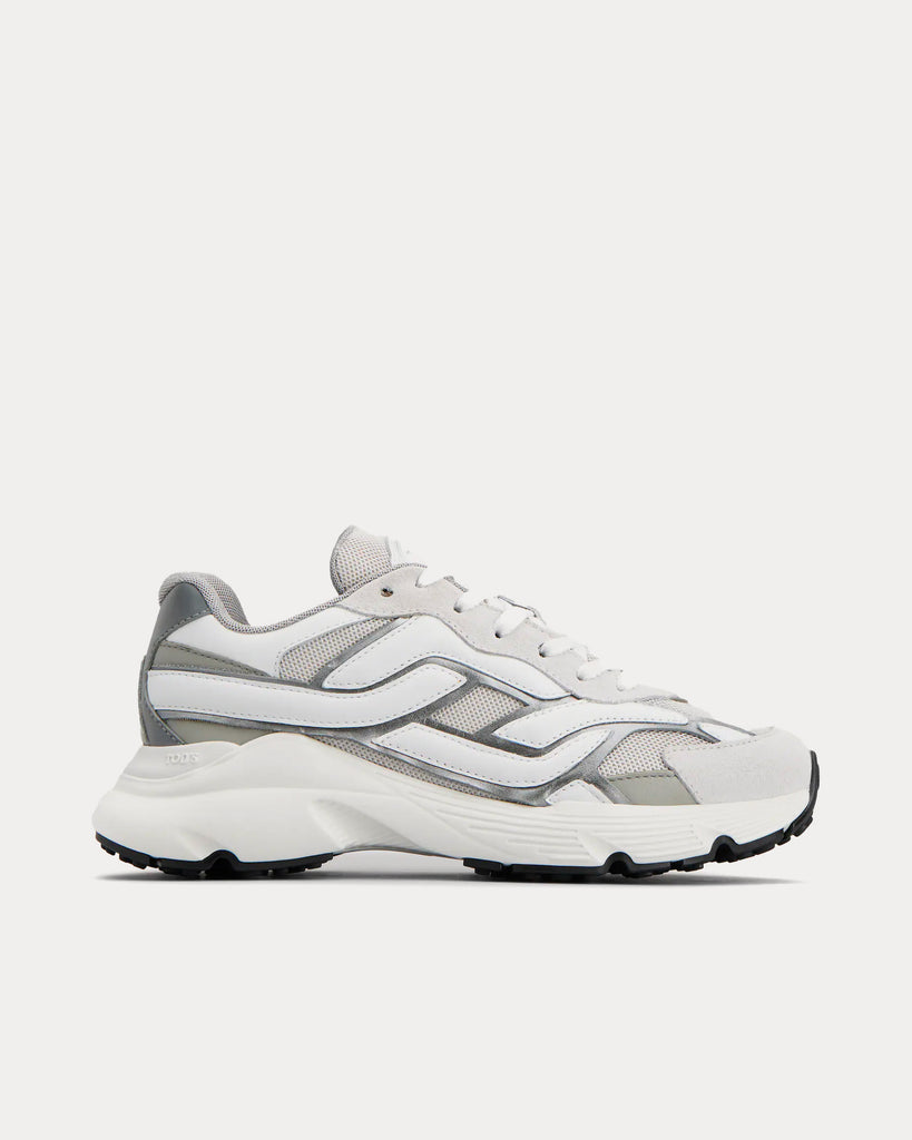 Leather and technical clearance fabric sneakers