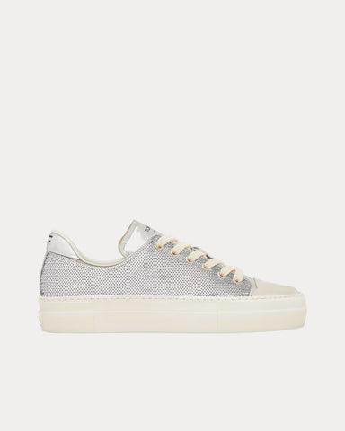 Tom Ford Grace Sequin Embroidery Silver Low Top Sneakers