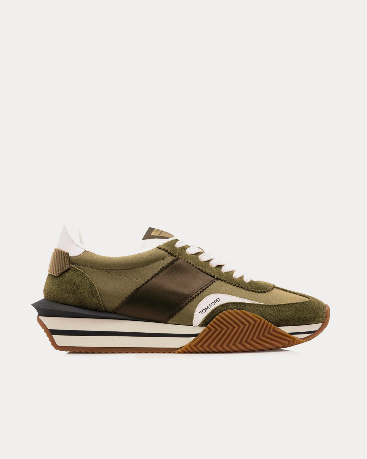Tom-ford Men\'s Khaki and Green Trainers Tom Ford Khaki Suede Sneakers - Green - Men|J1292LCL134N5E002 main image 3