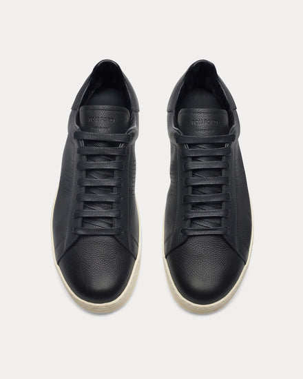 Tom Ford Warwick Perforated Leather Black / Cream Low Top Sneakers - 2