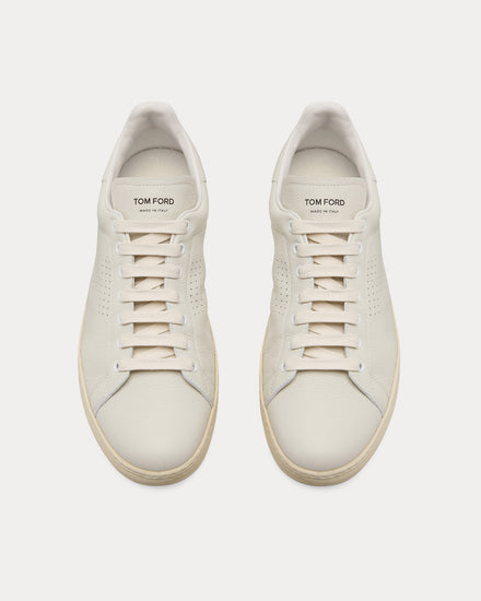 Tom Ford Warwick Perforated Leather Butter / Cream Low Top Sneakers - 2