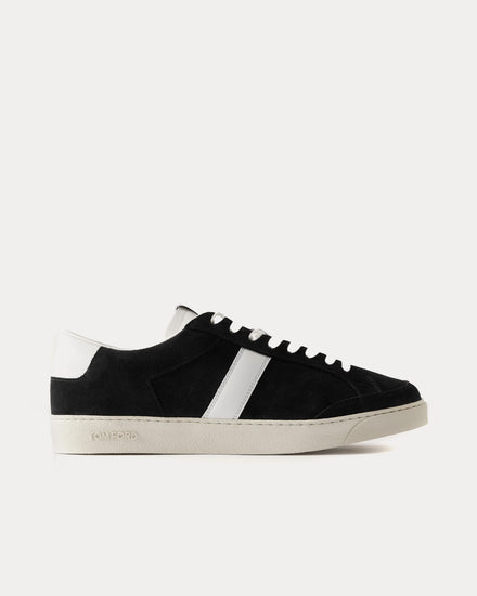 Tom Ford Blake Suede Black / White Low Top Sneakers - 1
