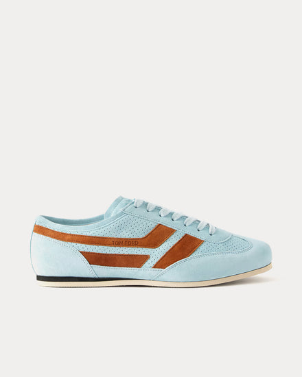 Tom Ford Brook Suede Blue Low Top Sneakers - 1