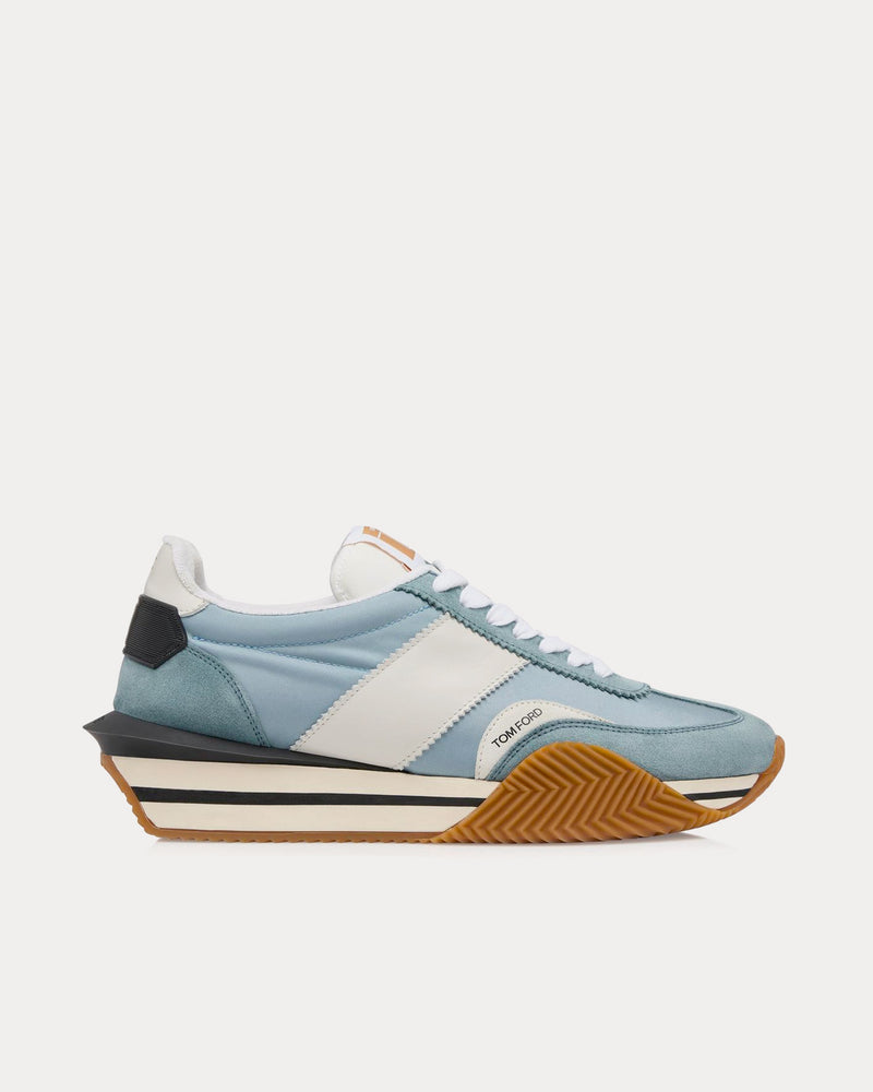 TOM Tom Ford Men's James Suede & Technical Fabric Pale Blue / White
