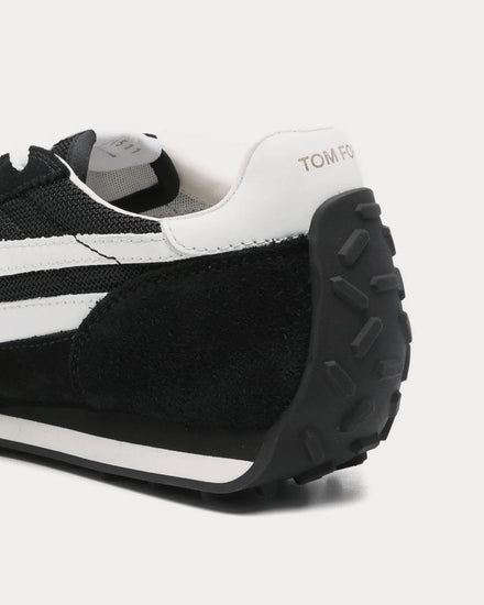 Tom Ford Mick Suede Black / White Low Top Sneakers - 4