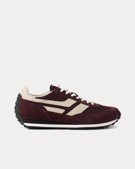 Tom Ford Mick Suede Burgundy / Black Low Top Sneakers - 1