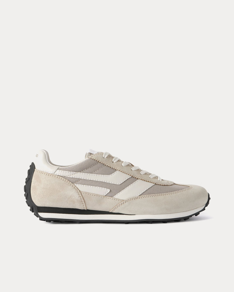 Tom Ford Mick Suede Cream / Black Low Top Sneakers - 1