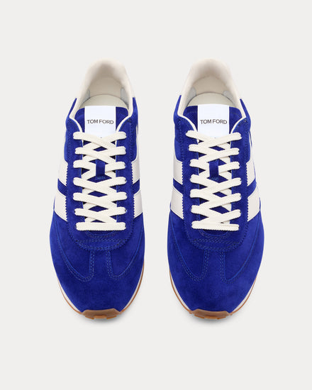 Tom Ford Mick Suede Electric Blue / White Low Top Sneakers - 2