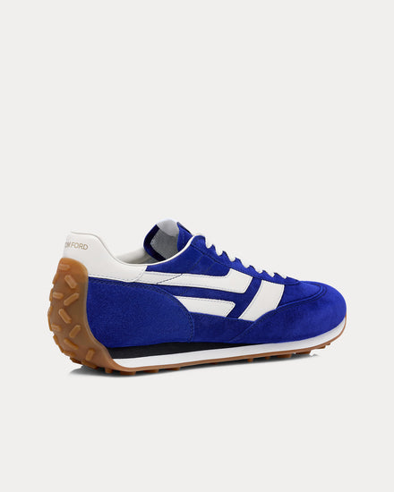 Tom Ford Mick Suede Electric Blue / White Low Top Sneakers - 3
