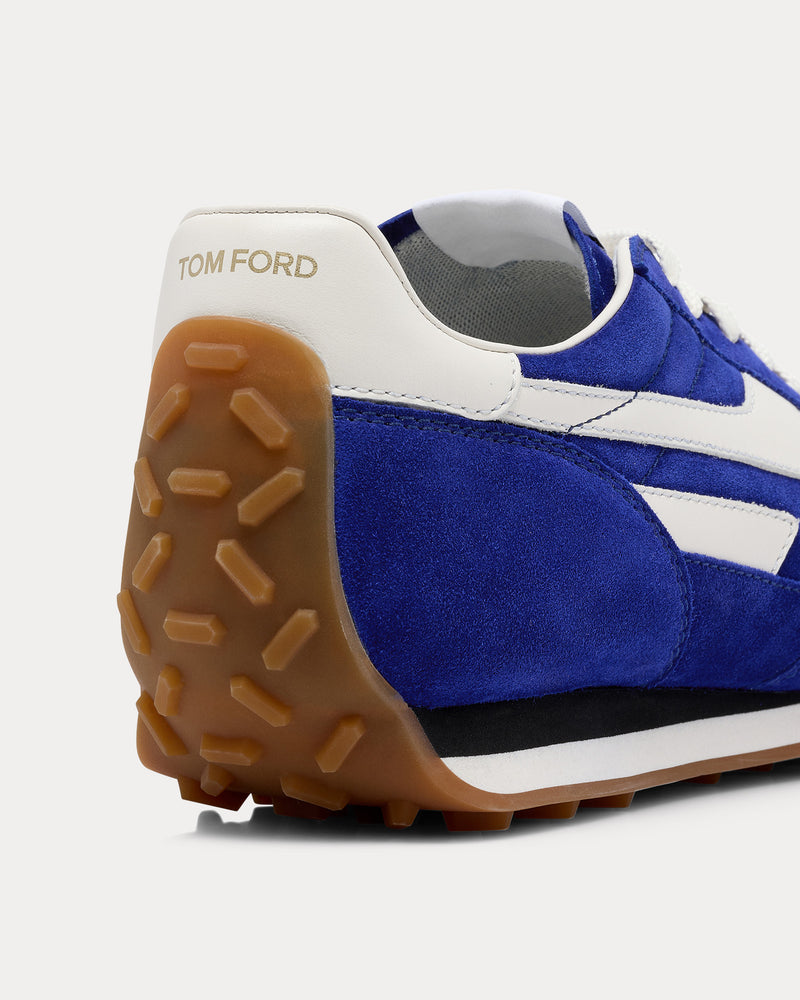 Tom Ford Mick Suede Electric Blue / White Low Top Sneakers - 4
