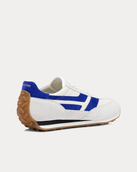 Tom Ford Mick Suede White / Electric Blue Low Top Sneakers - 3
