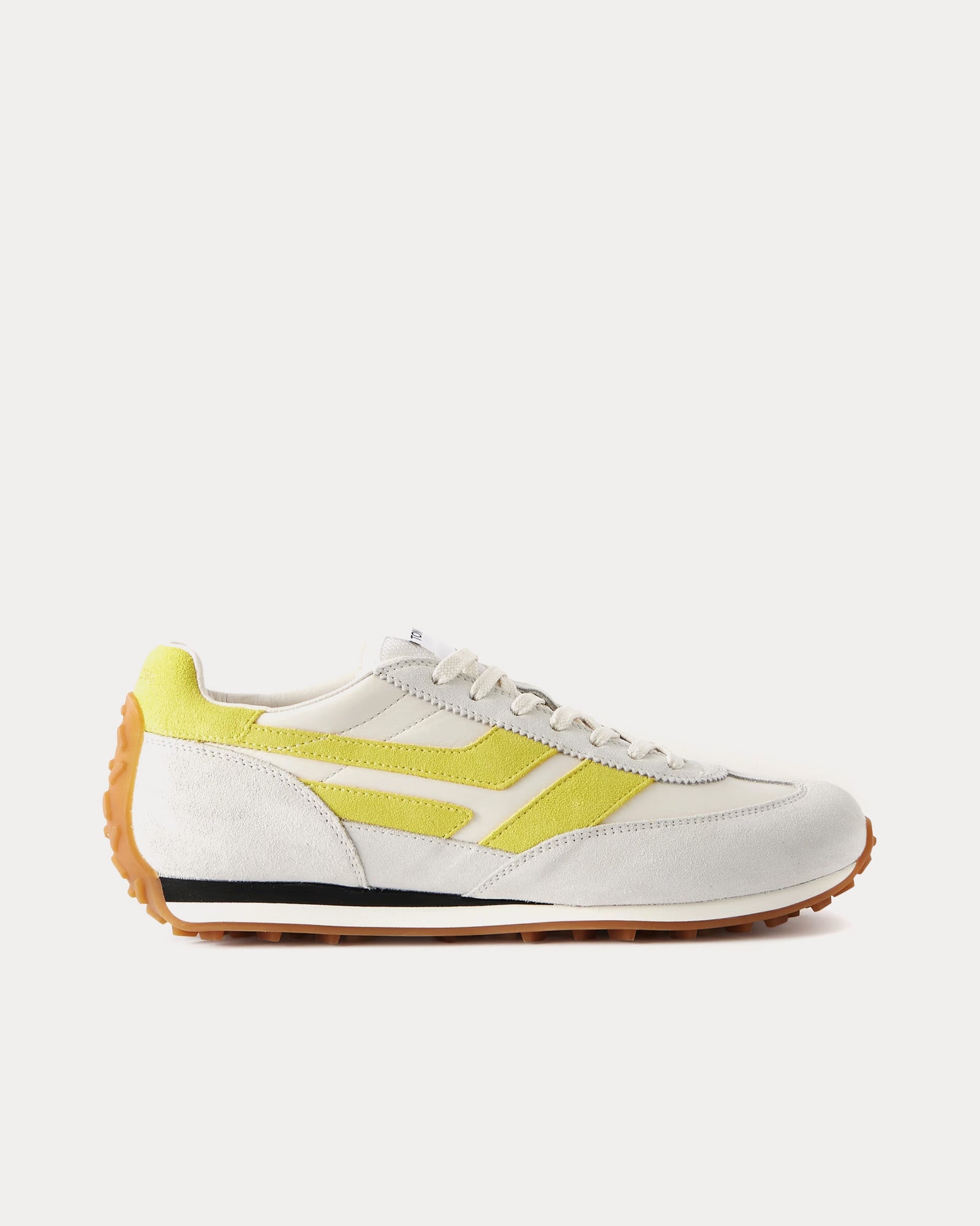 Tom Ford Men's Mick Suede White / Yellow Low Top Sneakers