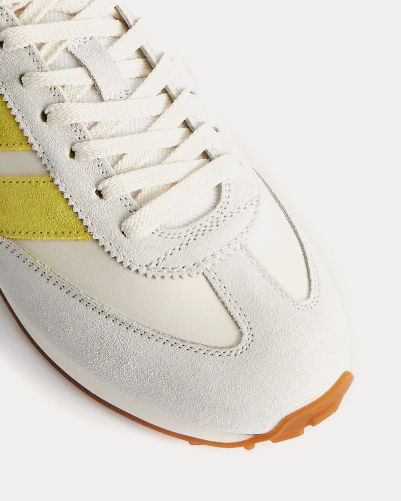 Tom Ford Mick Suede White / Yellow Low Top Sneakers - 3