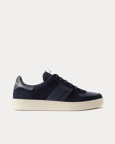 Tom Ford Radcliffe Leather & Suede Navy Low Top Sneakers