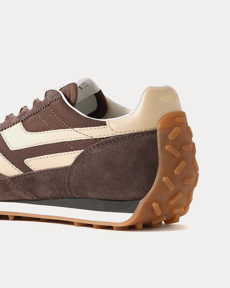 Tom Ford Mick Suede Dark Brown Low Top Sneakers - 2