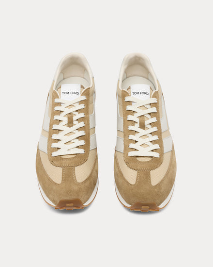 Tom Ford Mick Suede Dark Sugar / Amber Low Top Sneakers - 2