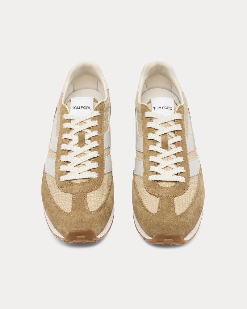 Tom Ford Mick Suede Dark Sugar / Amber Low Top Sneakers - 2