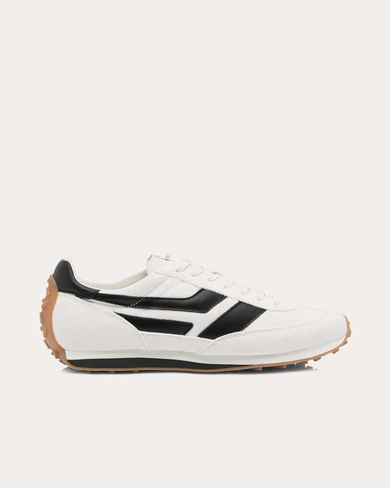 Tom Ford Mick Suede Optical White / Black / Amber Low Top Sneakers - 1