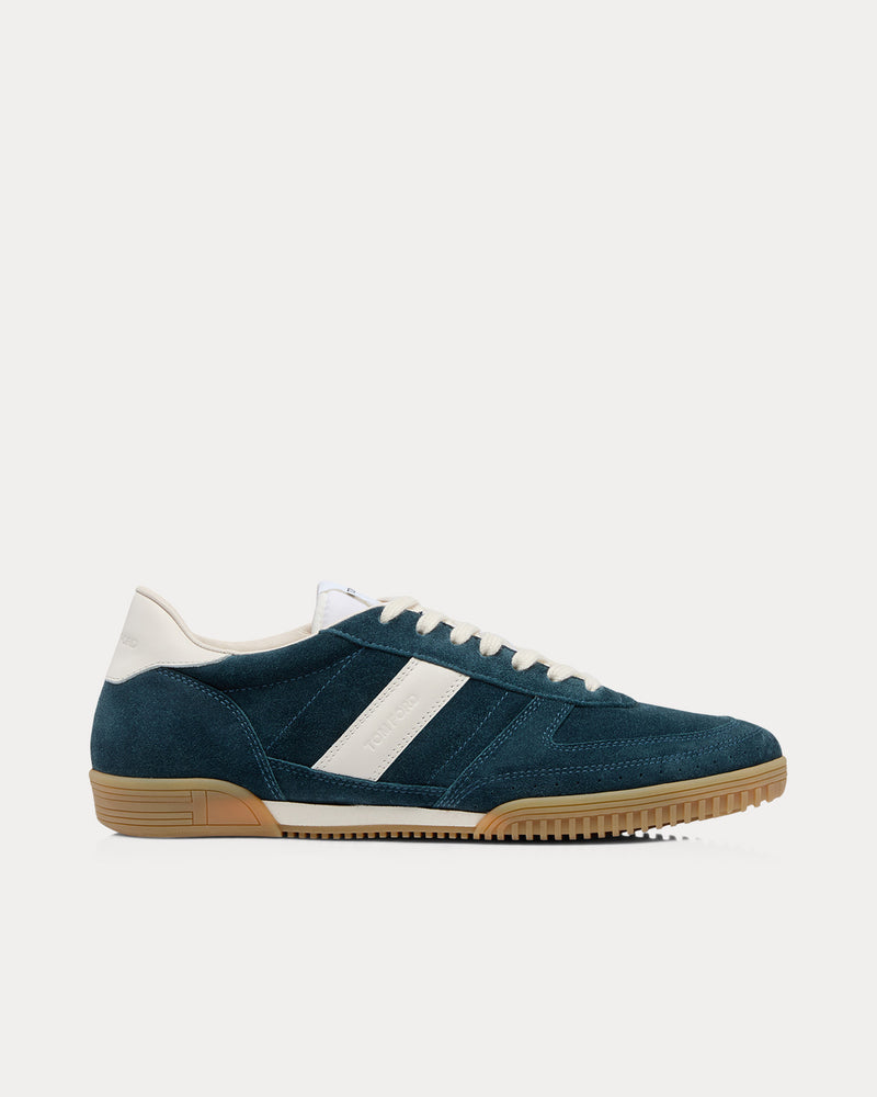 Tom Ford Terence Leather & Suede Navy Low Top Sneakers - 1