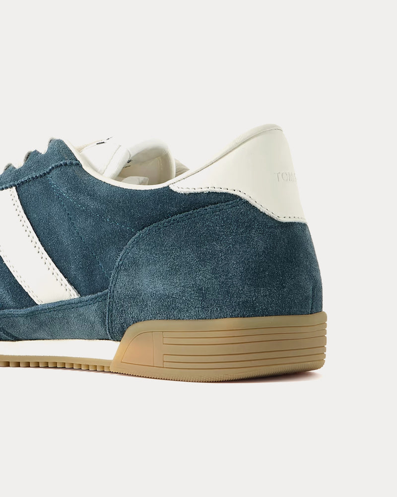 Tom Ford Terence Leather & Suede Navy Low Top Sneakers - 4