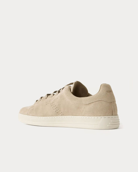 Tom Ford Warwick Perforated Suede Beige Low Top Sneakers - 2