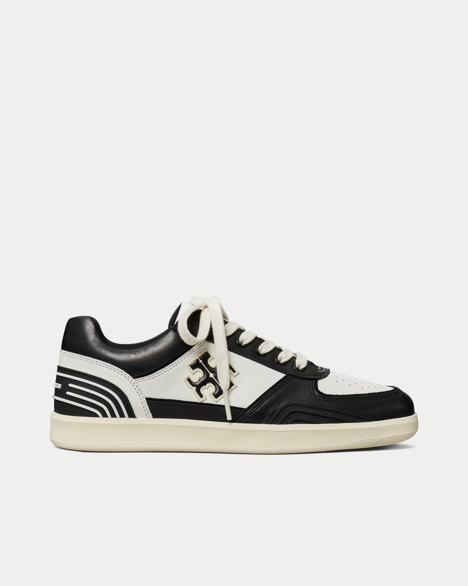 Tory Burch - Clover Court Purity / Perfect Black Low Top Sneakers