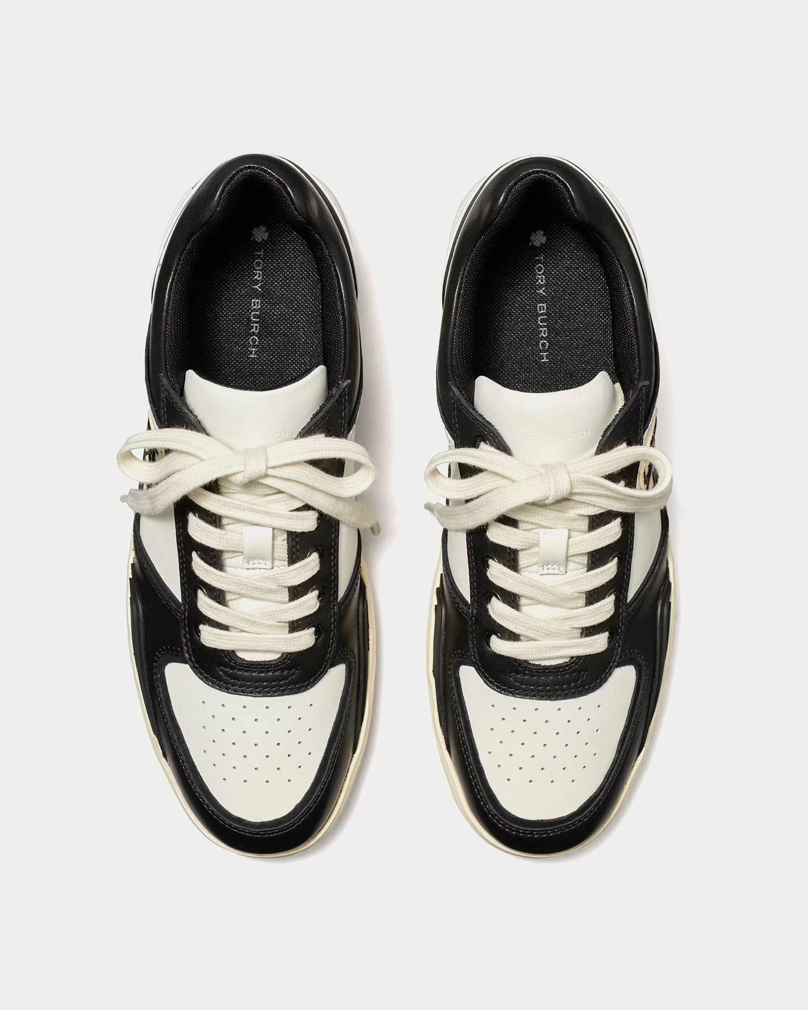 Tory Burch - Clover Court Purity / Perfect Black Low Top Sneakers
