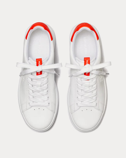 Tory Burch Double T Howell Court White / Desert Flower Orange Low Top Sneakers - 2